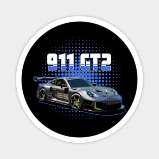 Porsche 911 GT2 Sport car blue Magnet